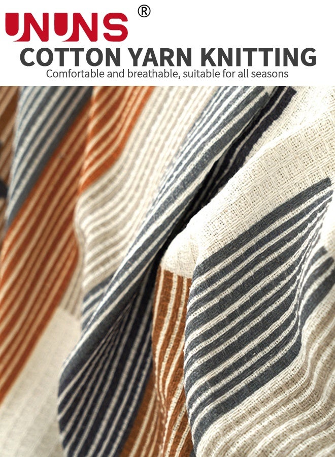 UNUNS 180*180CM Sofa Cover,Modern Waffle-Knit Throw Blanket Sofa Blanket Vintage Style Geometric Pattern Cozy Armchair Cover Warm Throws for Sofa Couch Bed Shawl Blanket - Image 4